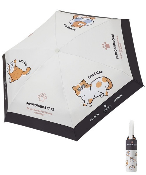 折りたたみ傘 日傘・雨傘兼用 ねこ柄 折り畳み傘 レディース