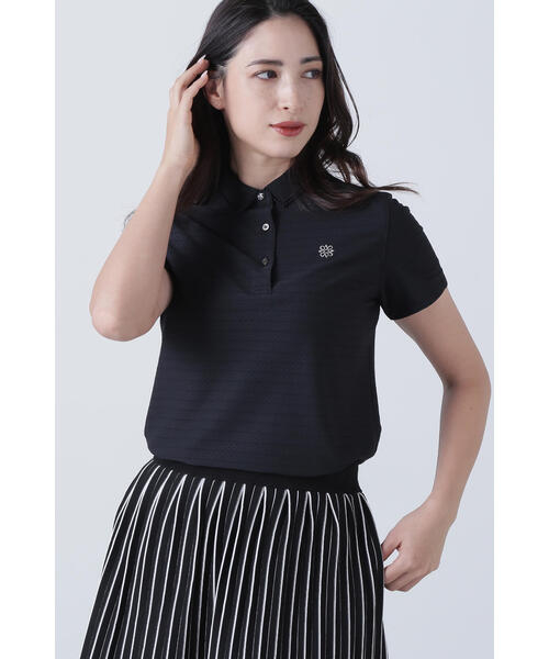 ポロシャツ ポロ 「St ANDREWS」縄柄ジャガード半袖シャツ (WOMENS) レディース