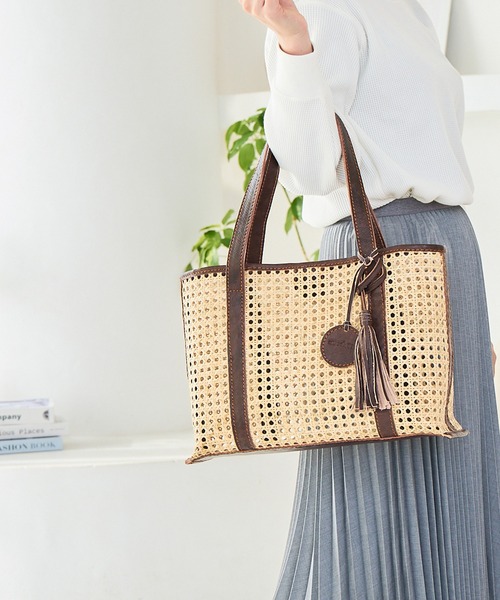 トートバッグ ラタン×カウレザー レディース : ZOZOTOWN Yahoo!店
