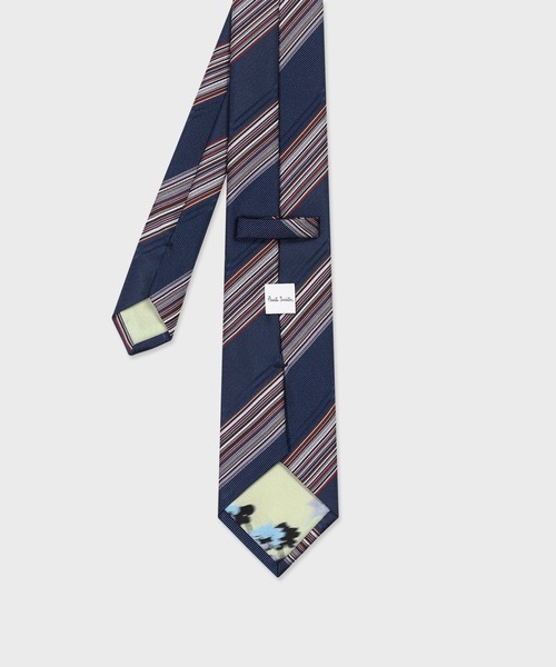 【新品未使用】paul smith ネクタイ レジメンタルタイ ダークシルク レジメンタルタイ（ネイビー） ｜ポール・スミス