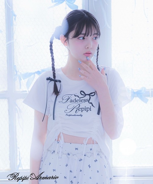 tシャツ 「girly line」バレエコアシャーリングTシャツ「接触冷感」 キッズ 子供服 女の子 | repipi armario