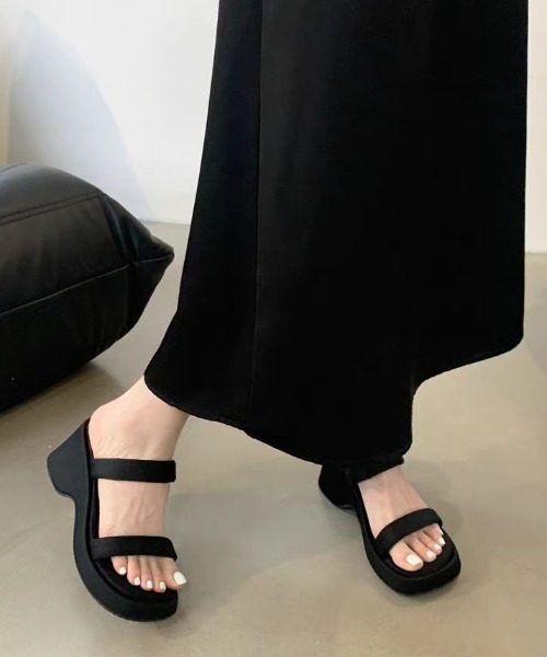 Sibra（シブラ） サンダル 厚底シンプルストラップサンダル レディース