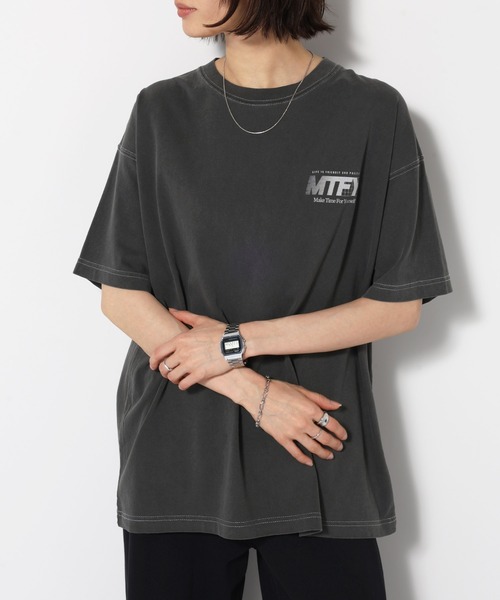 UN3D. ASYMME HEM T-SH / アシメヘムTシャツ新品未使用 ANME tシャツ 半袖 「新サイズ追加」ピグメント加工MTFYロゴプリント