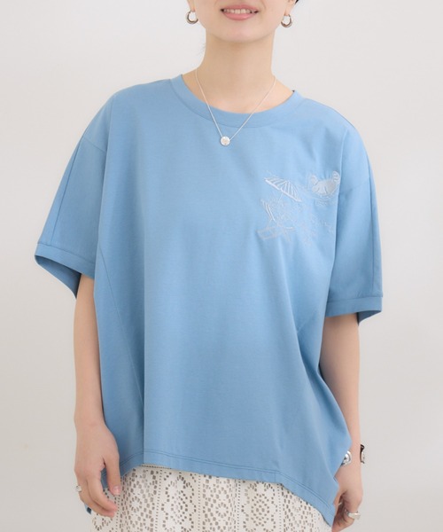 tシャツ 「KATHARINE ROSS」キャットミント刺しゅうTシャツ レディース KATHARINE ROSS tシャツ 「KATHARINE ROSS」「キャサリンちゃん