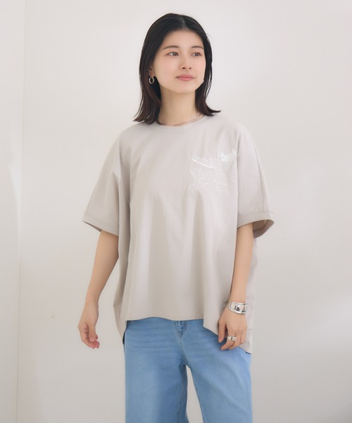 tシャツ 「KATHARINE ROSS」キャットミント刺しゅうTシャツ レディース KATHARINE ROSS tシャツ 「KATHARINE ROSS」「キャサリンちゃん