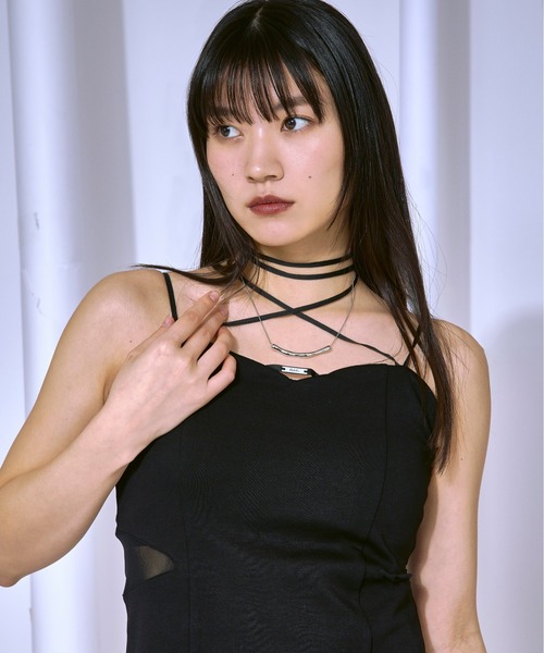 Ezick キャミソール Multi arrange choker カップイン