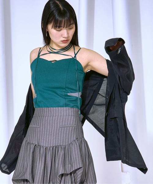 Ezick キャミソール Multi arrange choker カップイン
