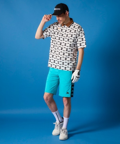 【新品・未使用・タグ付】Kappa カッパ ショートパンツ 総柄 青 L Kappa パンツ 「Kappa/カッパ」ロゴショートパンツ ゴルフ