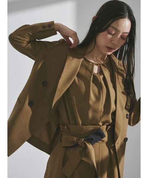 TONAL ブラウス シャツ フェイクリネンフロントバーブラウス