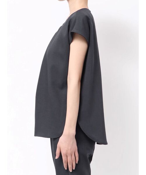 TONAL ブラウス シャツ フェイクリネンフロントバーブラウス