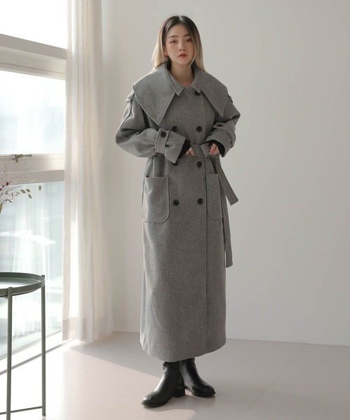 「UNE MANSION」 ダッフルコート FREE グレー レディース_画像2