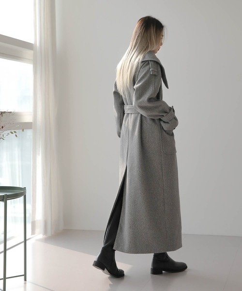 「UNE MANSION」 ダッフルコート FREE グレー レディース_画像3