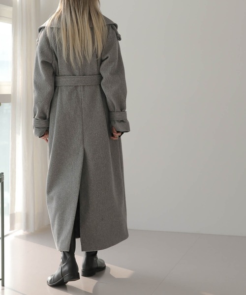 「UNE MANSION」 ダッフルコート FREE グレー レディース_画像4