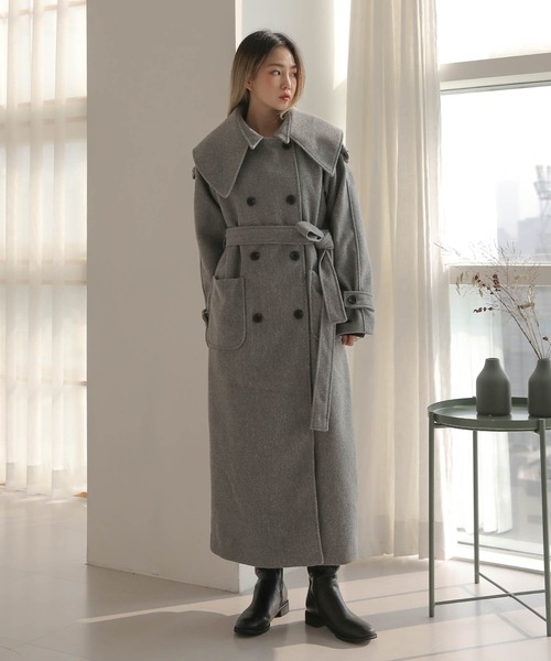 「UNE MANSION」 ダッフルコート FREE グレー レディース_画像5