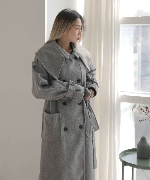 「UNE MANSION」 ダッフルコート FREE グレー レディース_画像7