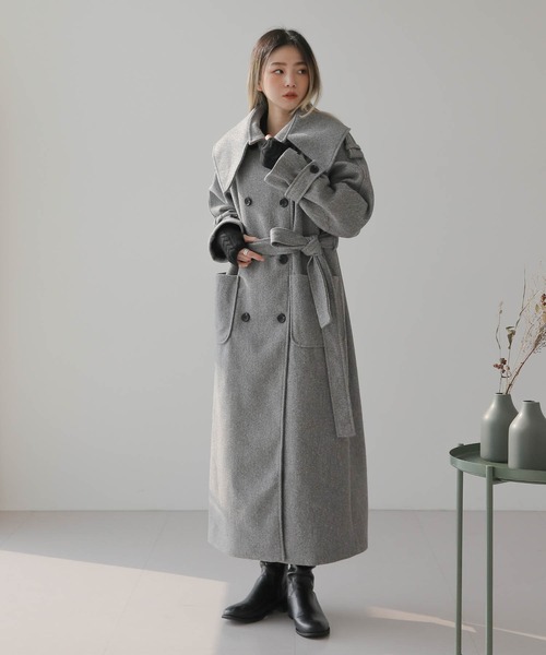 「UNE MANSION」 ダッフルコート FREE グレー レディース_画像8