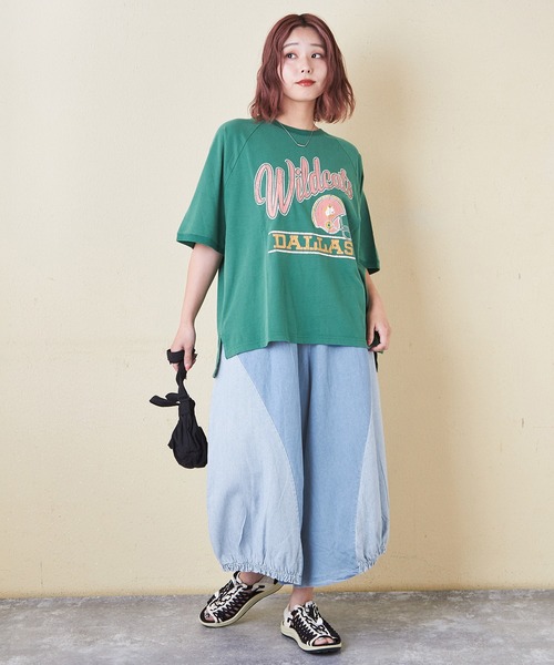 デニム 爽やか ルーズ クール ツーピース パンツ セット 韓国 WESTBOY ジーンズ ルーズバギーウォッシュドデニムパンツ