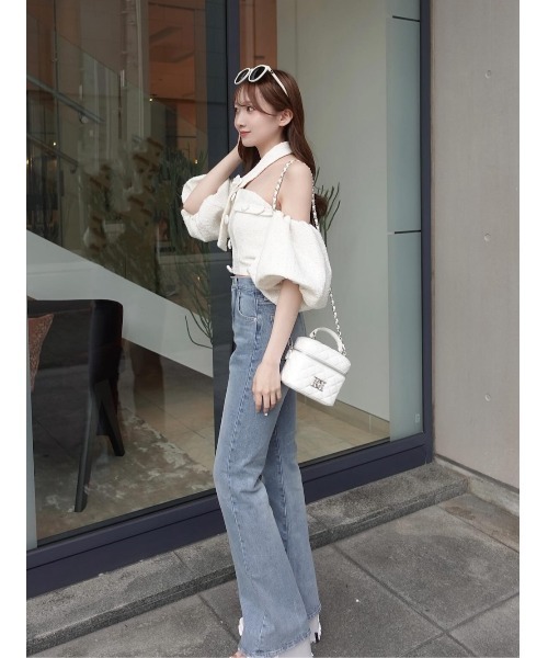 Darich ホルターネックオフショルツイードトップス レディース
