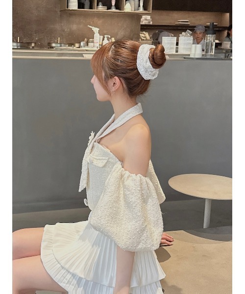 Darich ホルターネックオフショルツイードトップス レディース