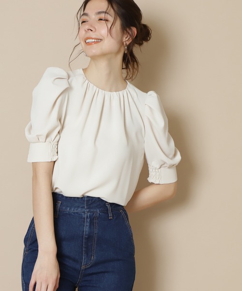 「N.（N. Natural Beauty Basic）」 半袖ブラウス MEDIUM オフホワイト レディース