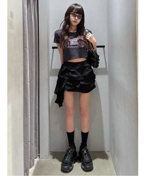 SLY（スライ） スカート FRILL DRAPE SKORT フリル ドレープ スコート