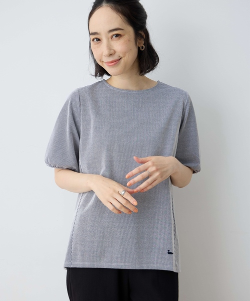 tシャツ コットンウールテレコ プルオーバー レディース DECOY SINCE 1981 tシャツ 「2025年夏」ストライプ切替プル