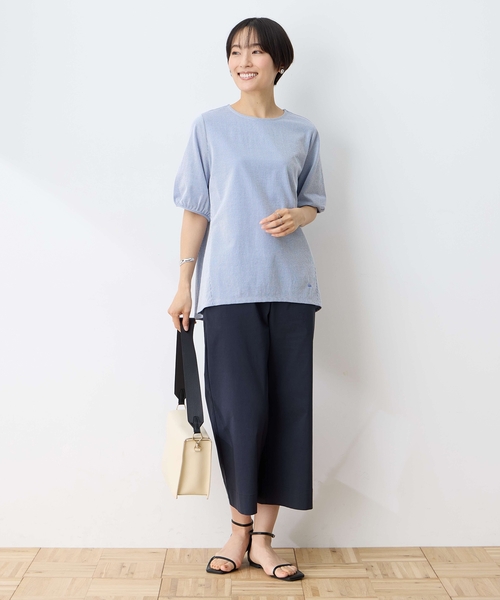 tシャツ ストライプ切替プルオーバー レディース DECOY SINCE 1981 tシャツ 「2025年夏」ストライプ切替プル