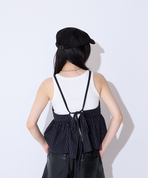 JEANASIS バックリボンギャザーキャミ　ジーナシス JEANASIS｜SET UP対応/バックリボンギャザーキャミ | Rakuten Fashion