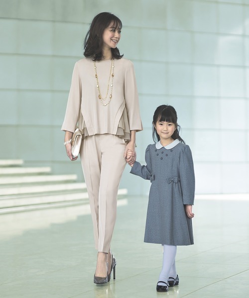 RUIRUE BOUTIQUE セットアップ RUIRUE BOUTIQUE セットアップ リボンベルト付きノーカーラー