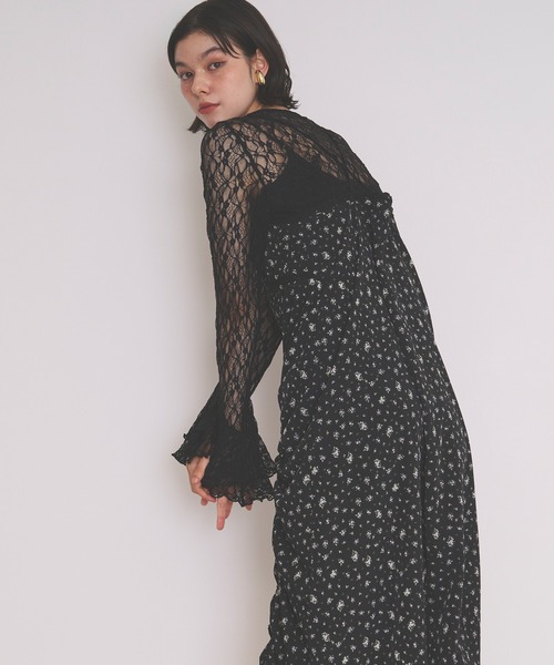 loin nuit ワンピース flower lace cami onepiece / フラワーレース