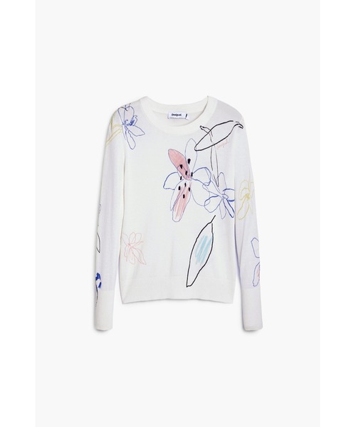Desigual（デシグアル） ニット セーター フラワーストロークプリント