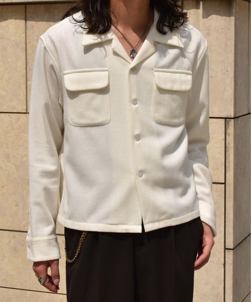 【新品・試着のみ】Noen ショート丈 ウールシャツ ホワイト XL Noen（ノエン） シャツ ウールオープンカラーシャツ メンズ : ZOZOTOWN