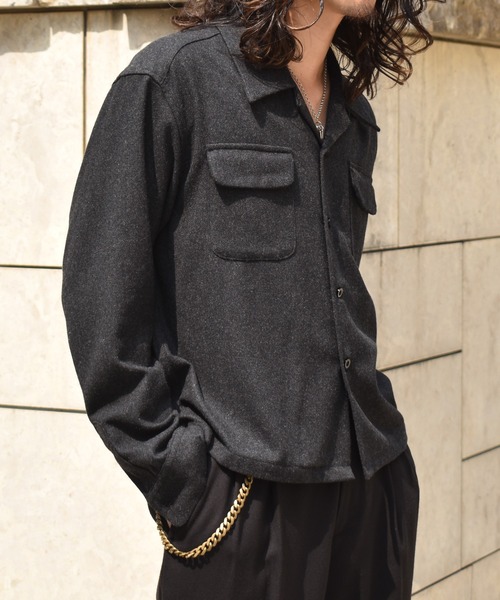 Noen（ノエン） シャツ ウールオープンカラーシャツ メンズ : ZOZOTOWN