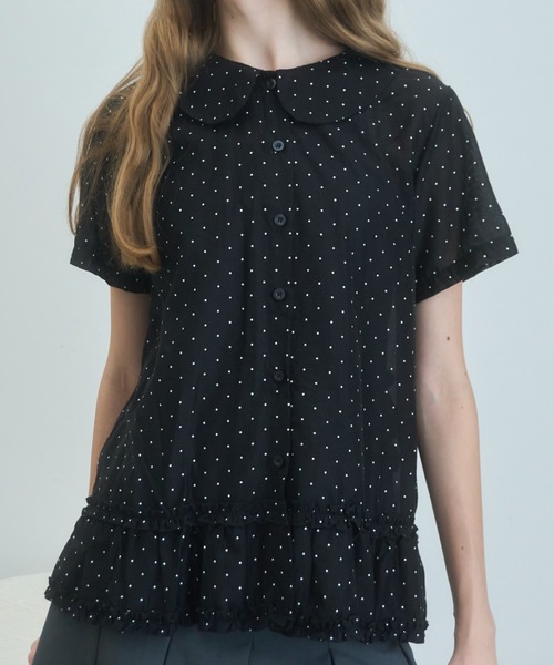 レディースファッション 【着用2回】HYEON☆へヨン tuno blouse (dot 