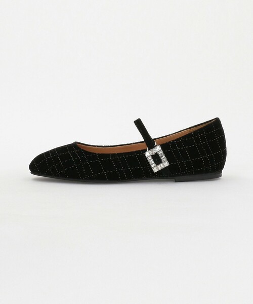 UNITED ARROWS シューズ グリッター ベルベット メリージェーン