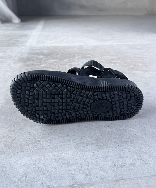 「Java」 フラットサンダル 24.0cm ブラック レディース_画像4