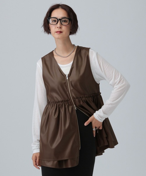 LEPSIM ベスト ジレ ギャザーWZIPベスト LEPSIM｜ギャザーWZIPベスト | Rakuten Fashion(楽天