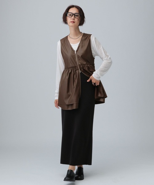 レプシム ギャザーWZIPベスト LEPSIM｜ギャザーWZIPベスト | Rakuten Fashion(楽天