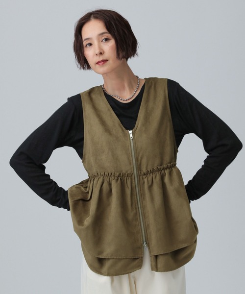 LEPSIM ベスト ジレ ギャザーWZIPベスト2 591362 レディース
