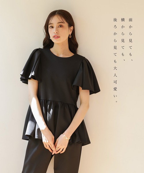 「Emilyan」 半袖カットソー M ネイビー レディース_画像3