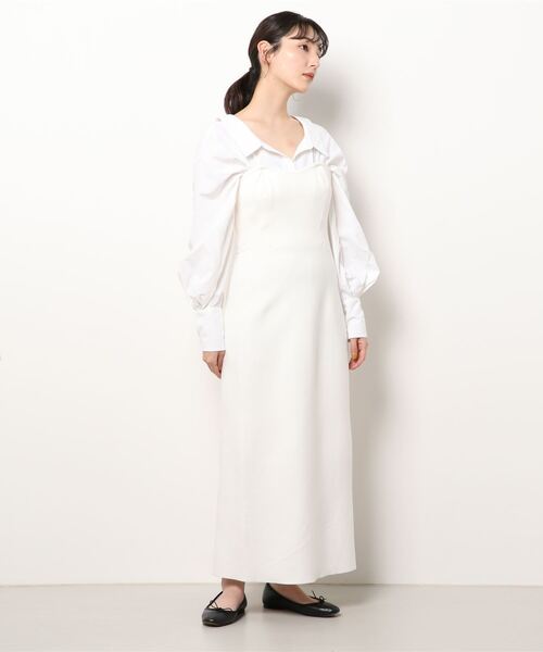 snidel シャツ＆ニットワンピース SNIDEL（スナイデル）の「オーバーシャツドッキングニットワンピース