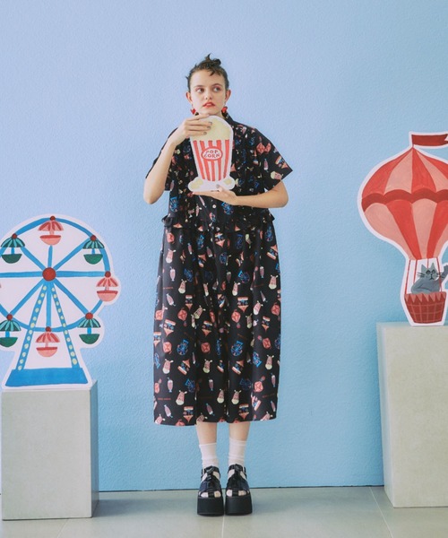 manana suerte（マニャーナスエルテ） 半袖ワンピース FREE ブラック