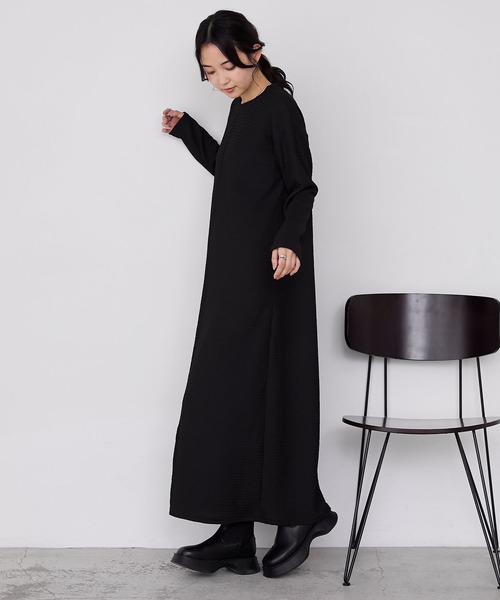 ブラックロングワンピース ベスト付き forksy.（フォルクシー） ワンピース 「forksy.」センタージップべ