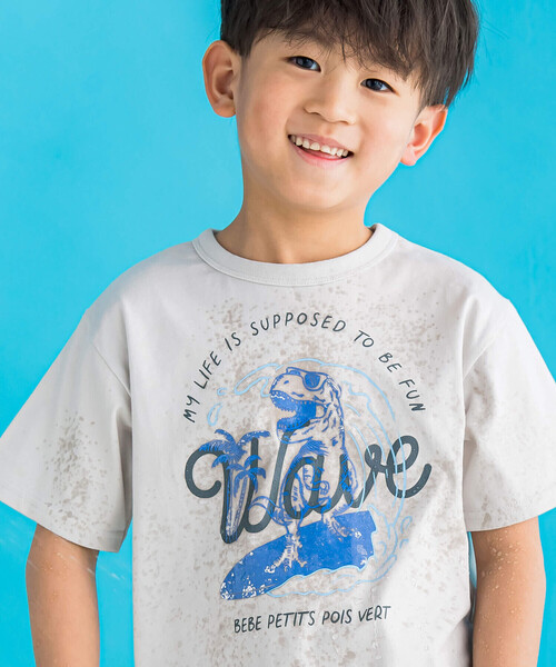 「BeBe Petits Pois Vert」 「KIDS」半袖Tシャツ 130cm ベージュ キッズ_画像4