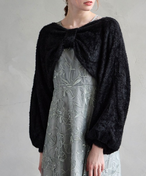 AIMER（エメ） カーディガン マルチWAYラメニットリボンデザイン