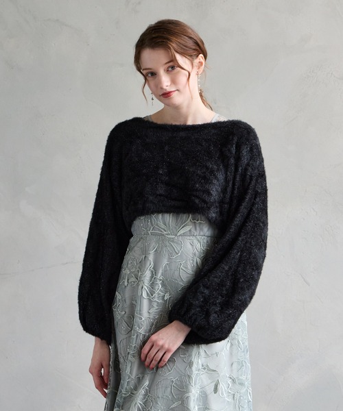 エメ様 AIMER（エメ） カーディガン マルチWAYラメニットリボンデザイン