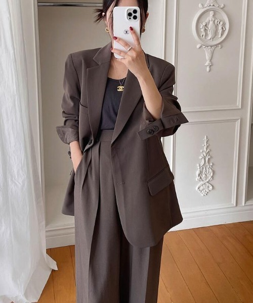 セットアップ オーバーサイズブレザーパンツセット レディース