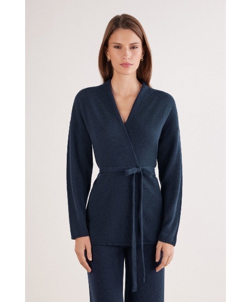 カーディガン CARDIGAN CON CINTURA 100% CASHMERE レディースの画像