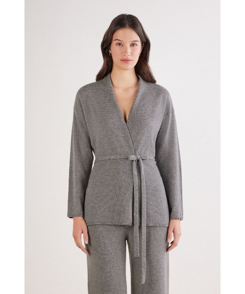 カーディガン CARDIGAN CON CINTURA 100% CASHMERE レディースの画像