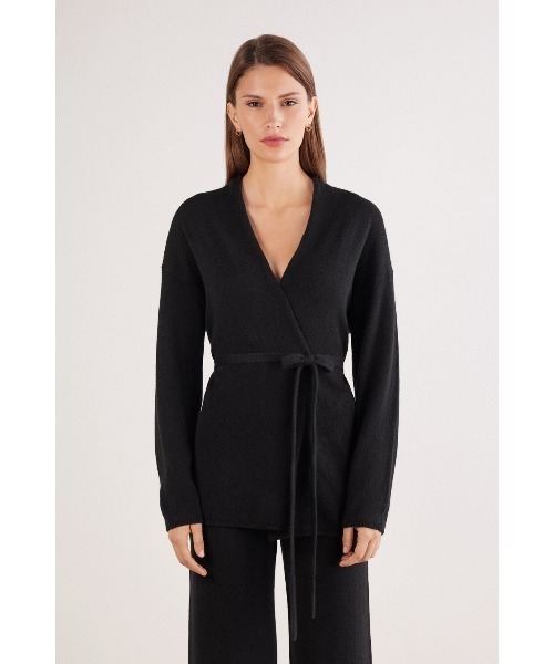 カーディガン CARDIGAN CON CINTURA 100% CASHMERE レディースの画像